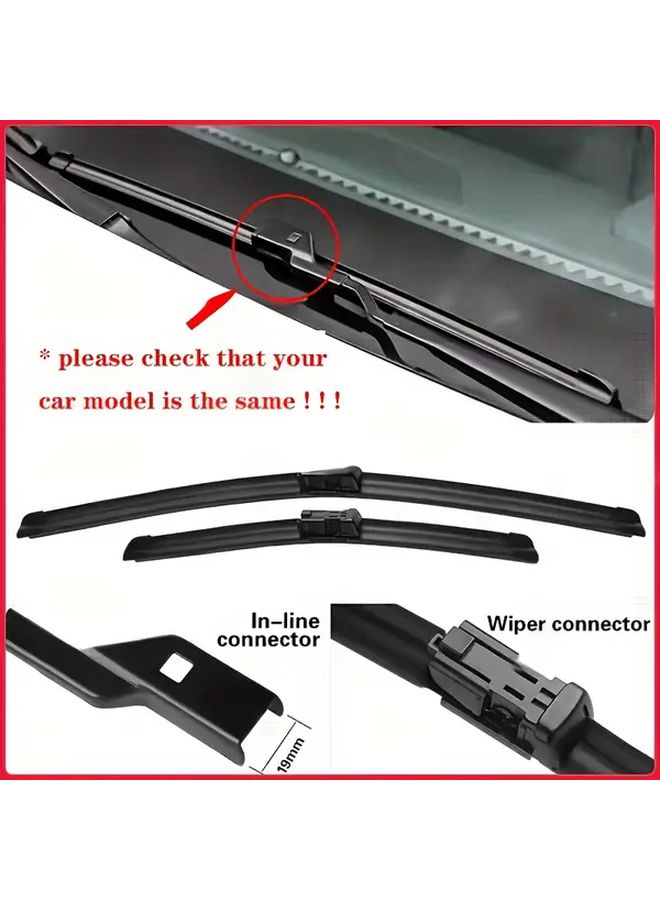 For FIAT 132.09gal 2012 2022 Front Rear Windshield Wiper Blades Set 26 16 12 Inches - Image 3