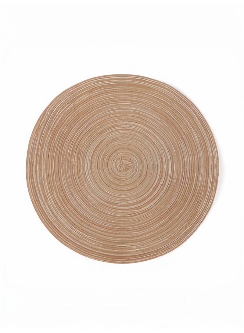 Round Placemats Set of 4 Woven Braided Kitchen Table Placemats 15 inch Round Heat Resistant Place Mats Washable Table Mats Indoor Outdoor, khaki - Image 2