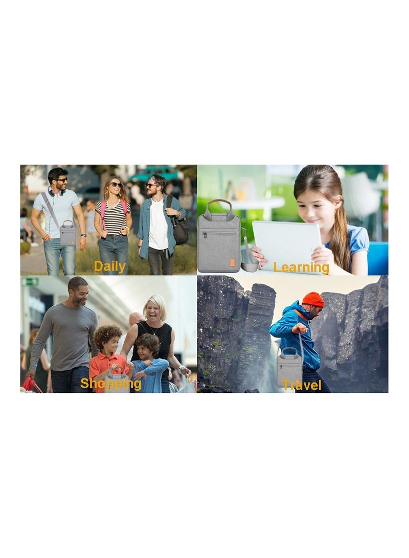 SYOSI 9 to 11 Inch Tablet Shoulder Bag Briefcase Laptop Sleeve Waterproof Crossbody Carrying Case for 11In iPad Pro 10.5 10.9" Air Microsoft Surface Go 2 Galaxy Tab A 10.1 Grey - Image 5