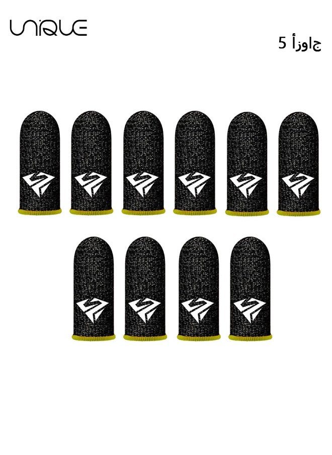 Unique 5 Pack Mobile Phone Gaming Finger Sleeves, Finger Sleeves Fit All Touchscreen Devices, 0.3mm Superconducting Nanofibers, Smooth Feel, Anti-Sweat, Extremely Thin, Yellow Edge  - Image 1