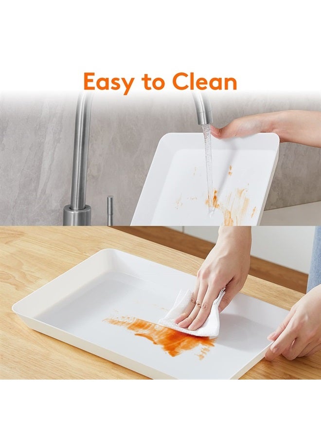 Lifewit صينية تقديم بلاستيكية، أطباق تقديم للحفلات، 15" × 10" صينية طعام قابلة لإعادة الاستخدام للوجبات الخفيفة، الطعام، البسكويت، الحلويات، مجموعة من 4، خالية من BPA - Image 5