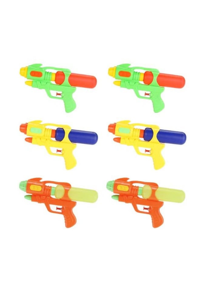 Fun-Here Water Guns 9 Inch 6 Packs for Kids Adults Multicolor Squirt Gun in Party Pool Bath Favors Indoor Outdoor Funy Summer Toy (Pack of 6) (9 Inch)