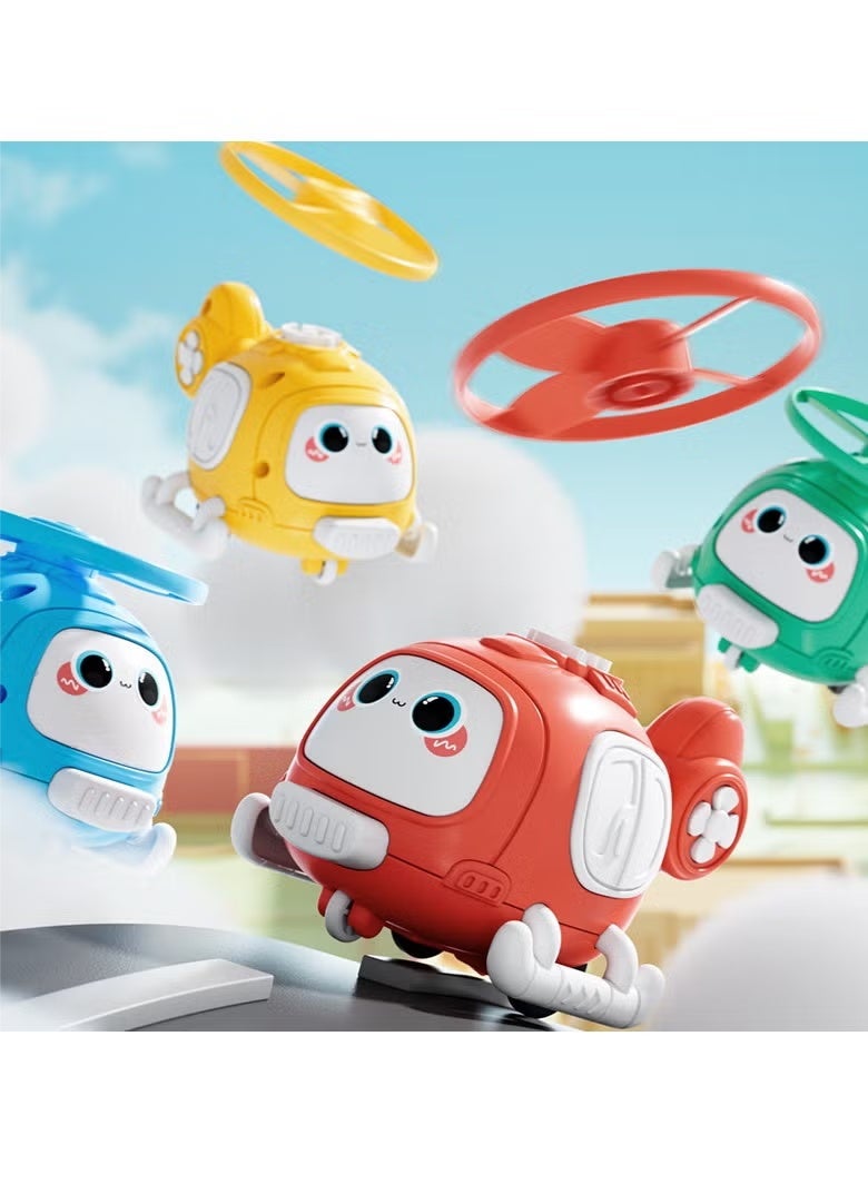 YIQUAN Children's rotating inertia toy aircraft: bamboo dragonfly, frisbee, airplane, helicopter, collision gift toy car, suitable for boys and girls in one package - Image 2