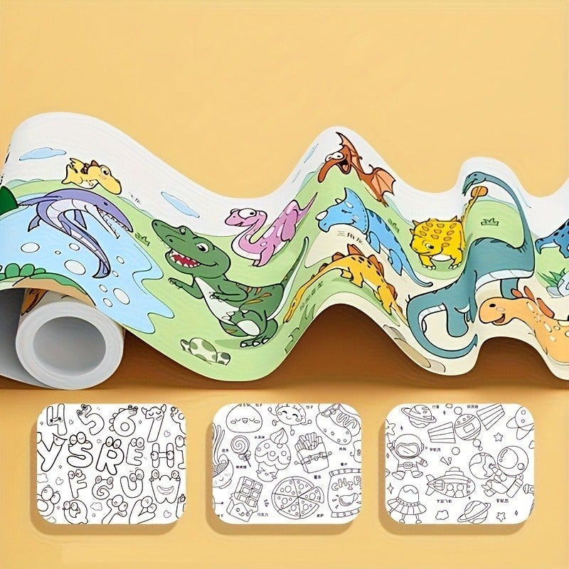 3-Meter Long Graffiti Paper Roll, Artistic Drawing Scroll for Kids - Perfect Gift for Creativity & Imagination - Image 3
