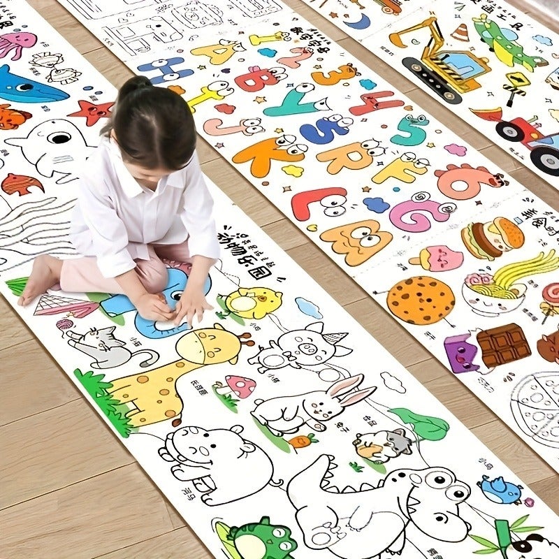 3-Meter Long Graffiti Paper Roll, Artistic Drawing Scroll for Kids - Perfect Gift for Creativity & Imagination - Image 1