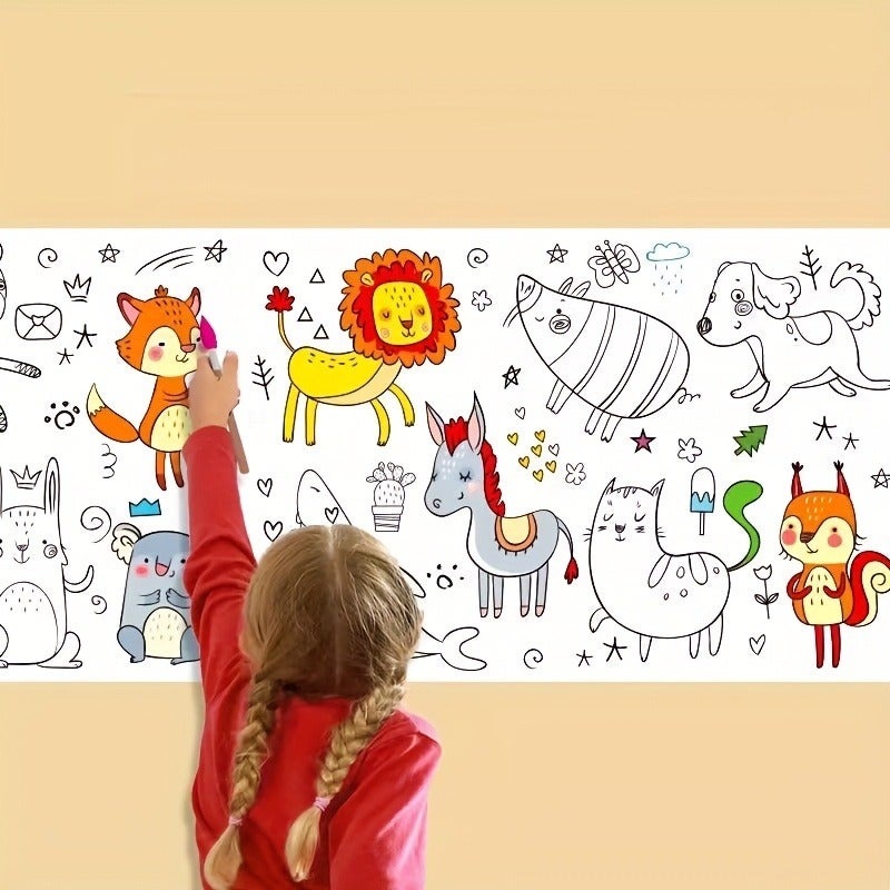 3-Meter Long Graffiti Paper Roll, Artistic Drawing Scroll for Kids - Perfect Gift for Creativity & Imagination - Image 2