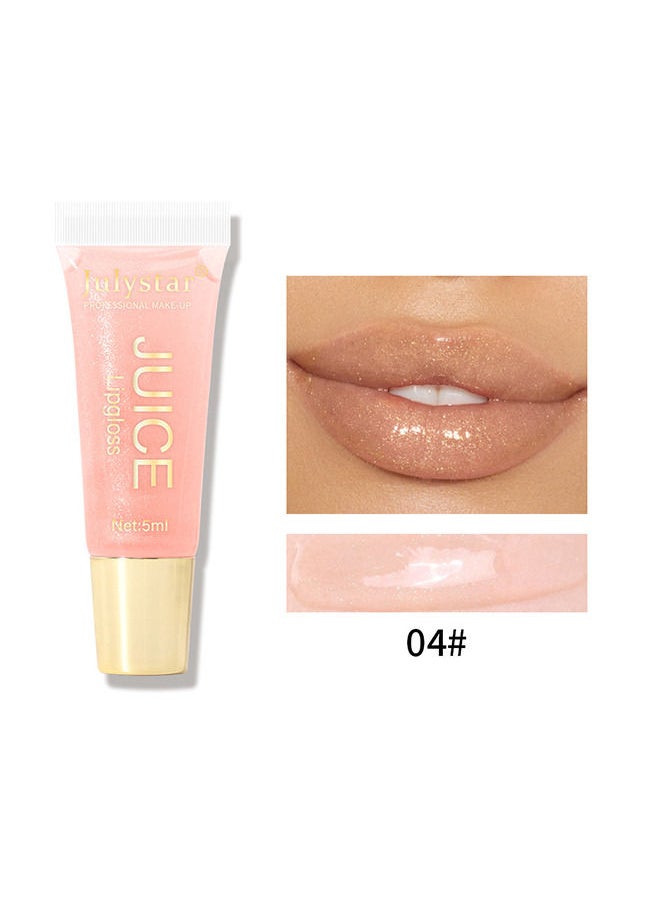 Julystar Lip Liquid Transparent Lip Oil Toot Lip Glass Lip Moisturizing Moisturizing Lip Gloss Lip Glaze Colour Cosmetics Lipstick Shiny, 04# Light Orange  - Image 2