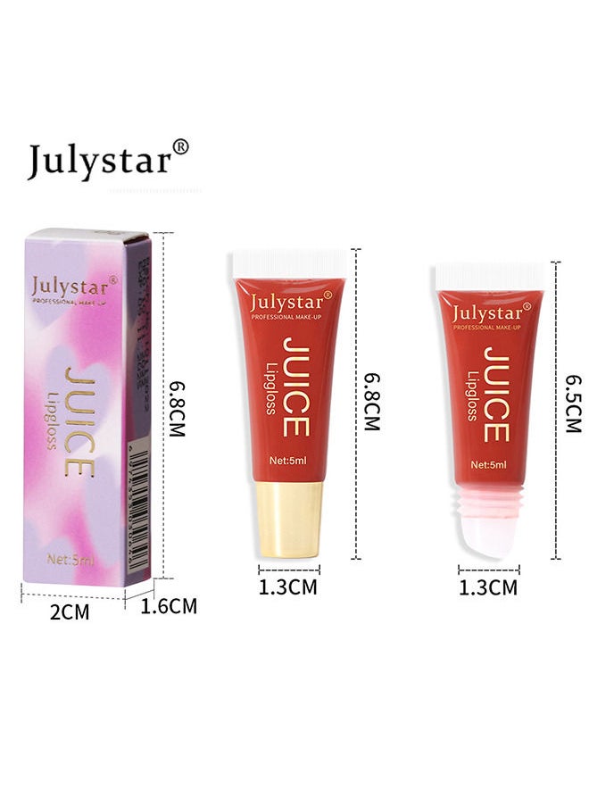 Julystar Lip Liquid Transparent Lip Oil Toot Lip Glass Lip Moisturizing Moisturizing Lip Gloss Lip Glaze Colour Cosmetics Lipstick Shiny, 04# Light Orange  - Image 3