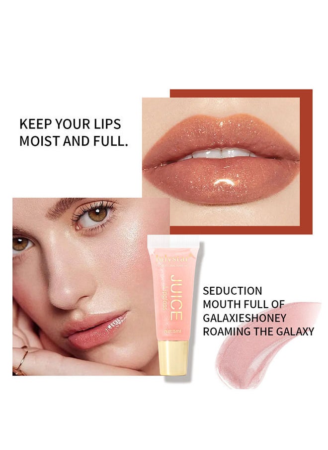 Julystar Lip Liquid Transparent Lip Oil Toot Lip Glass Lip Moisturizing Moisturizing Lip Gloss Lip Glaze Colour Cosmetics Lipstick Shiny, 04# Light Orange  - Image 4