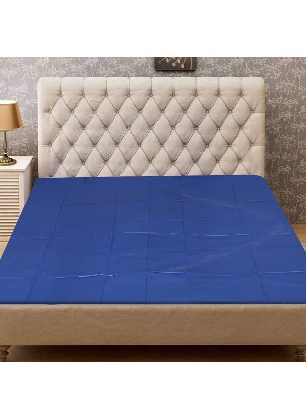 NORTH FIELD North Field Waterproof Plastic Mattress Protection Sheet for Baby and Adult Poly Plastic Rubber Double Bed Sheet Double BedKing Size 72 x 75 Inch Dark Blue  - Image 2