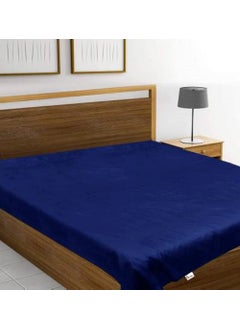 NORTH FIELD North Field Waterproof Plastic Mattress Protection Sheet for Baby and Adult Poly Plastic Rubber Double Bed Sheet Double BedKing Size 72 x 75 Inch Dark Blue  - Image 1