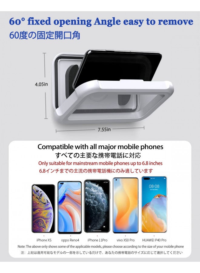 Mistriddle Waterproof Shower Phone Holder with 360° Rotation, Angle Adjustable, Wall Mounted Phone Holder for Bathroom Mirror Bathtub Kitchen, Up to 6.8 Inch (Upgraded)  - Image 4