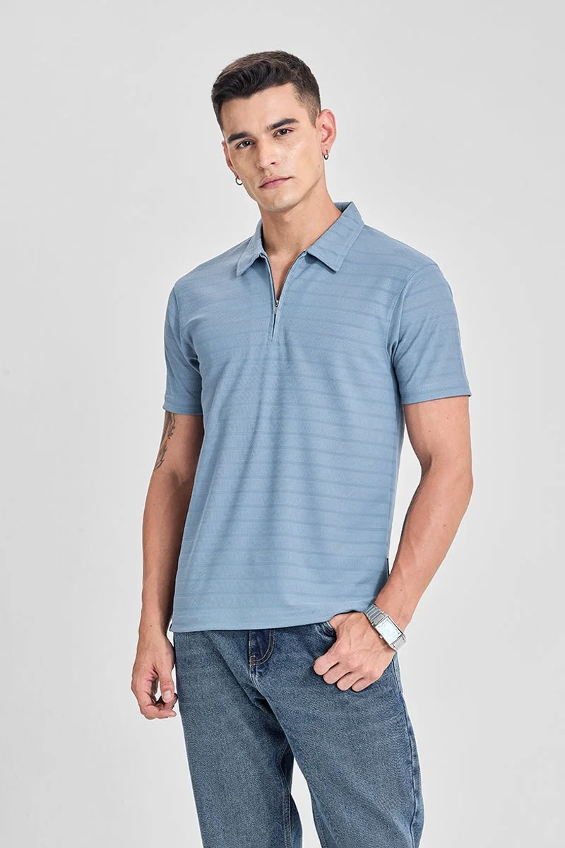 سنيتش تيشيرت بولو بسحاب بقصة ضيقة