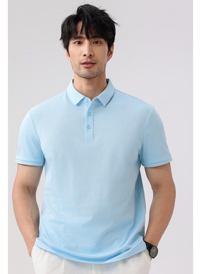 High-End Island Cotton Polo Shirt Short Sleeve Turn-down Collar Workwear Printed Logo DIY Embroidery Cultural T-shirt - Image 1