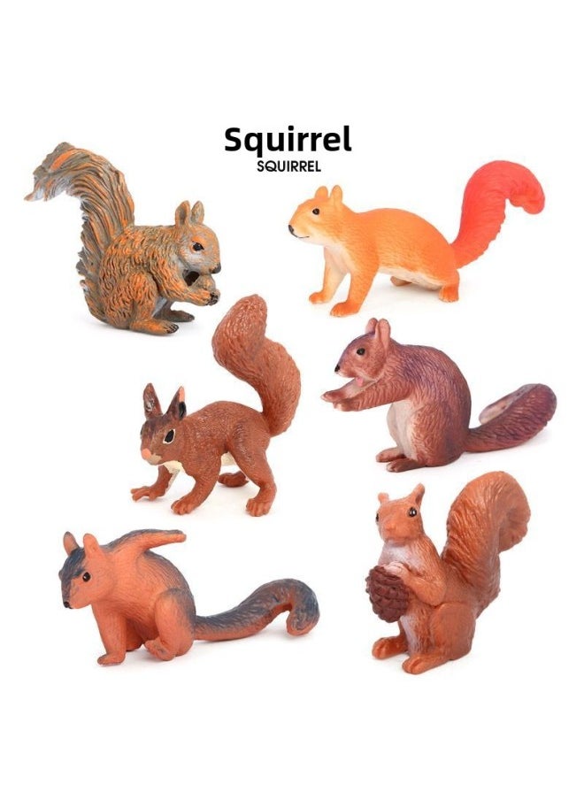 Generic - Simulation Animal Model Squirrel Mole Raccoon Red Panda River Otter Tree Kangaroo Ferret Cognitive Plastic Toy-Color:PL127-2970 Marmot - Image 1
