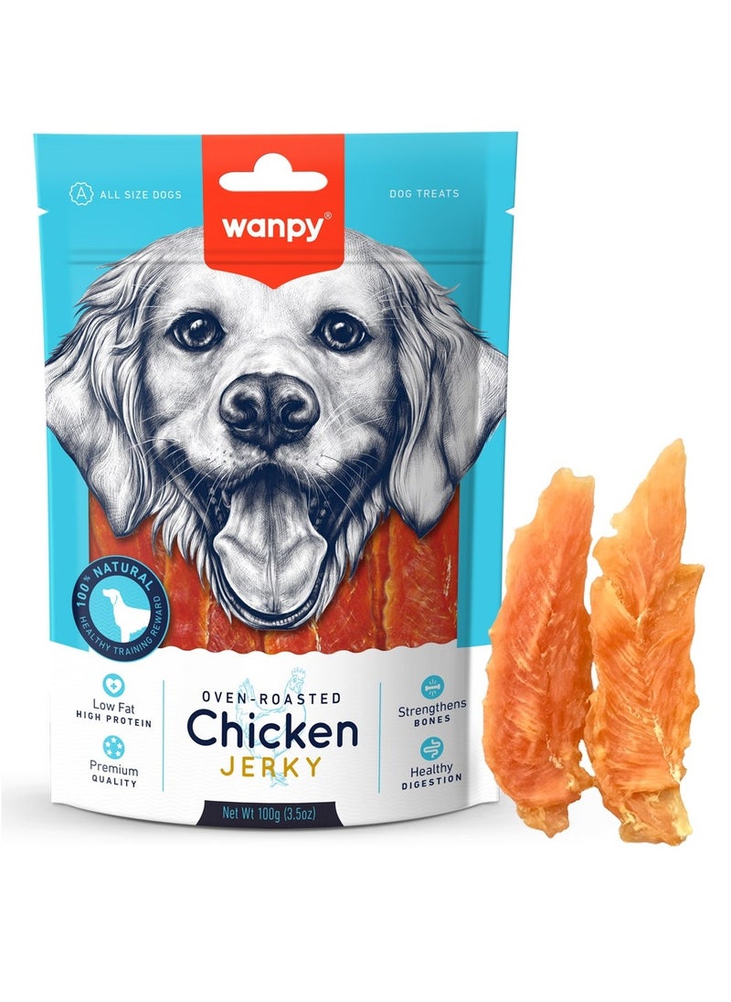 Wanpy Oven Roasted Chicken Jerky Dog And Puppy Treats 100g 
