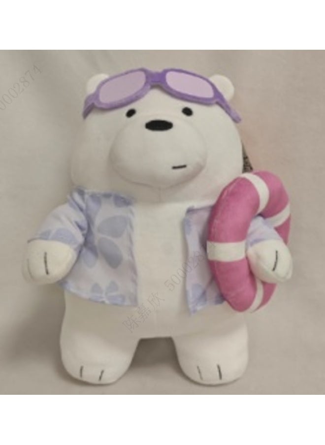 Miniso WE BARE BEARS SEASIDE MUSIC FESTIVAL 11in. Plush Toy(Swim Ring Ice Bear) 