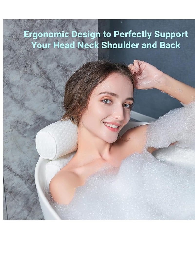 CAICFYIN Bathtub Pillow for Men and Women,Bath Pillows for Tub with 4D Waterproof Air Mesh Material Technology and 7 Non Slip Suction Cups,Bath Pillows for Tub Neck and Back Support  - Image 3