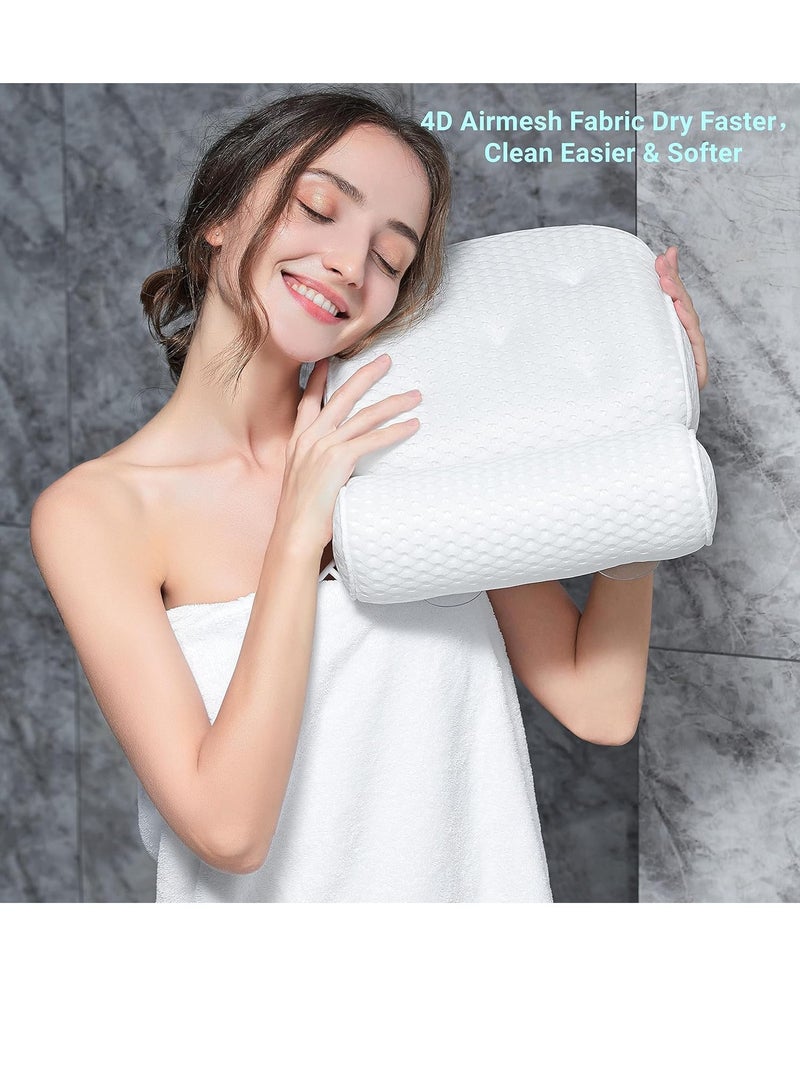 CAICFYIN Bathtub Pillow for Men and Women,Bath Pillows for Tub with 4D Waterproof Air Mesh Material Technology and 7 Non Slip Suction Cups,Bath Pillows for Tub Neck and Back Support  - Image 2
