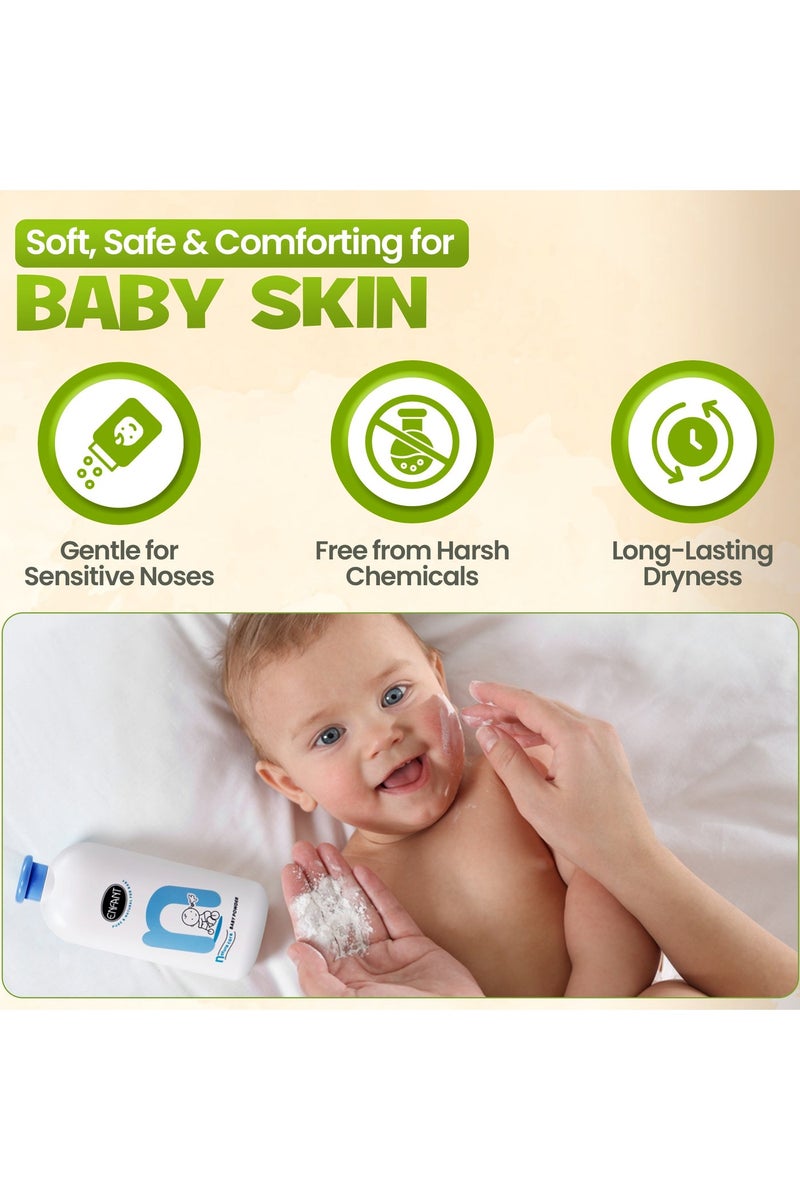 إنفانت بودرة ENFANT Natural Care للأطفال – بودرة تلك 200 جم، تهدئ وترطب بشرة الطفل، برائحة منعشة ولطيفة، تمتص الرطوبة، تساعد على الوقاية من الطفح الجلدي، مختبرة جلدياً، وآمنة منذ الولادة. - Image 3