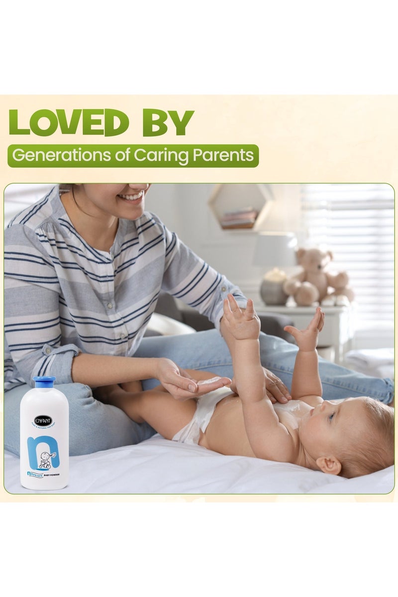 إنفانت بودرة ENFANT Natural Care للأطفال – بودرة تلك 200 جم، تهدئ وترطب بشرة الطفل، برائحة منعشة ولطيفة، تمتص الرطوبة، تساعد على الوقاية من الطفح الجلدي، مختبرة جلدياً، وآمنة منذ الولادة. - Image 5