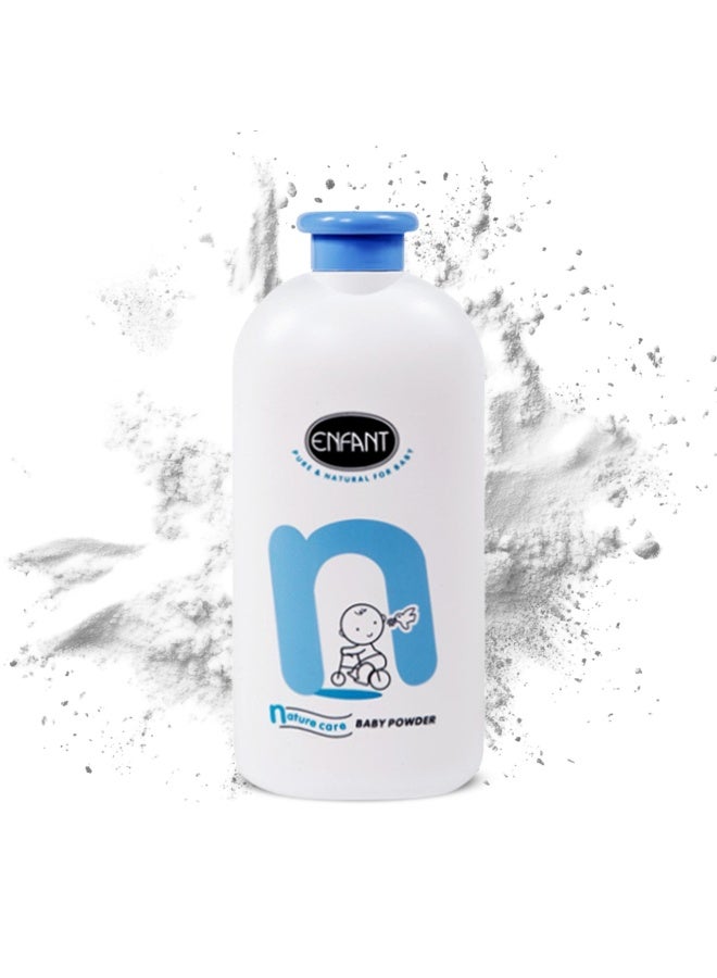 إنفانت بودرة ENFANT Natural Care للأطفال – بودرة تلك 200 جم، تهدئ وترطب بشرة الطفل، برائحة منعشة ولطيفة، تمتص الرطوبة، تساعد على الوقاية من الطفح الجلدي، مختبرة جلدياً، وآمنة منذ الولادة. - Image 1