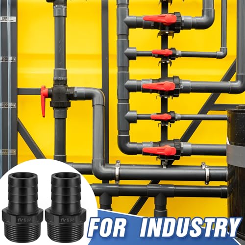 Innconee 2 Pieces Pool PVC Fitting Tube Fitting Adapter Barbed Hose Fittings Barbed x NPT Male for Industrial Tube Portable Water Garden Kitchen Hose Swimming Pool Pump(1-1/4",Black,2 Pcs) - Image 5