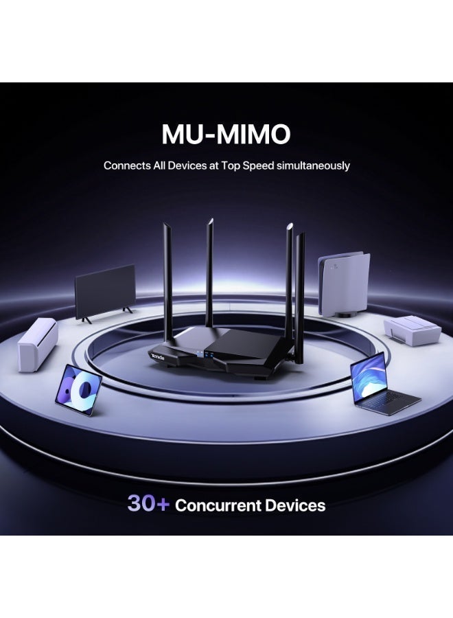 Tenda AC6 AC1200 Dual Band Wireless Cable Router,867Mbps/5GHz+ 300Mbps/2.4GHz, IPV6, Parental Control, Guest Network, 4 * 5dBi externe Antennen, WPS AC1200 Router - Image 2