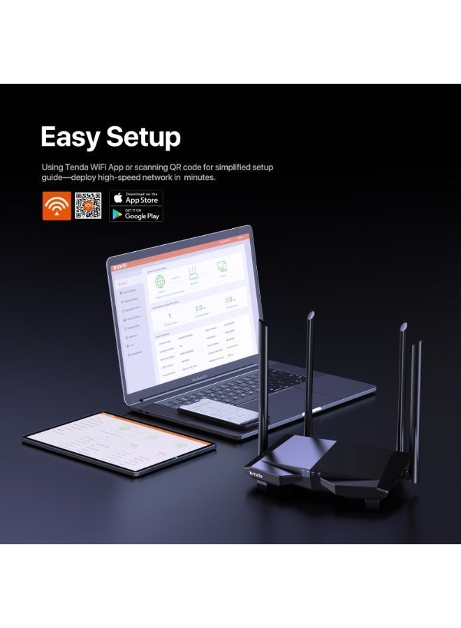 Tenda AC6 AC1200 Dual Band Wireless Cable Router,867Mbps/5GHz+ 300Mbps/2.4GHz, IPV6, Parental Control, Guest Network, 4 * 5dBi externe Antennen, WPS AC1200 Router - Image 3