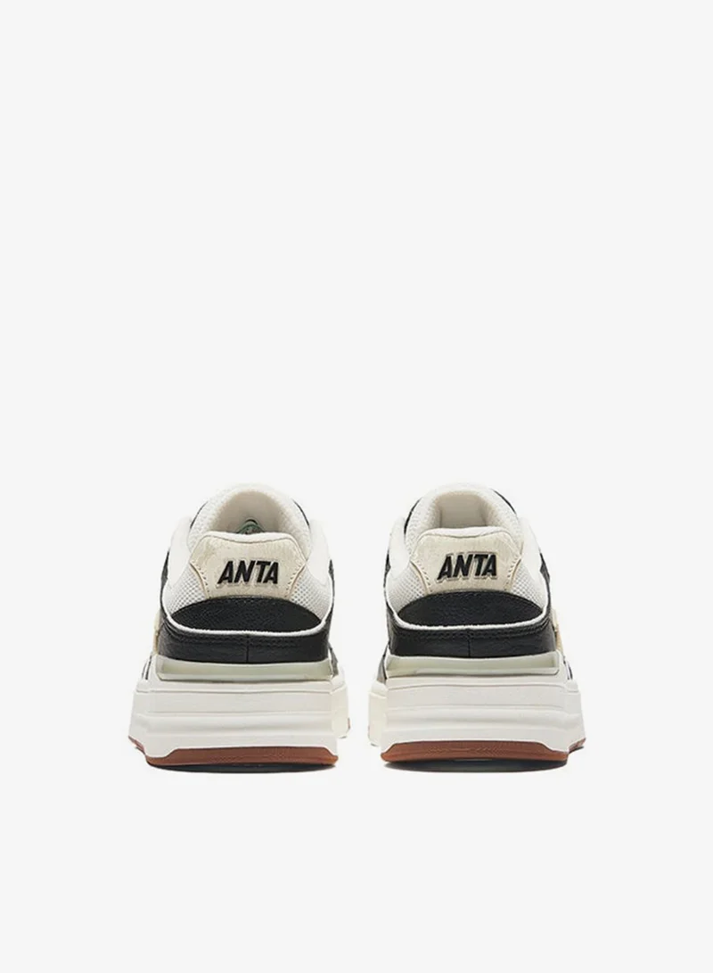 Anta Beige/Black Stree LT 2 Skater sneakers | Classic Color-Block Trendy Women Low-Top White for Women | Best Price UAE