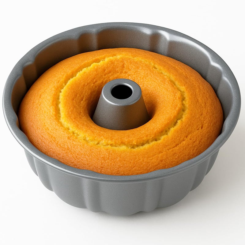 قالب كيك غير لاصق 10 إنش مع أنبوب مجوف لكعك الباوند والمافن وكعك الطعام الملائكي وكعك القهوة والمزيد سهل الإخراج آمن في غسالة الصحون وآمن في الفرن ثقيل الوزن