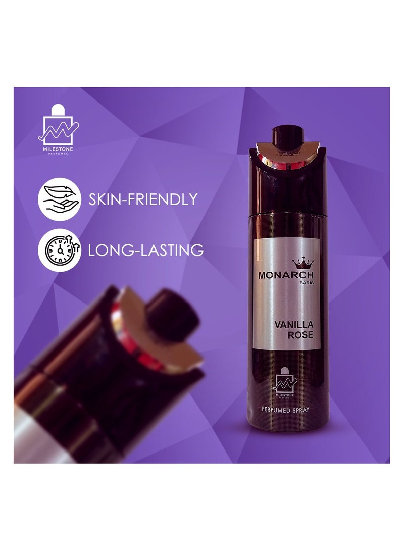 Milestone Monarch Vanilla Rose Unisex  Perfumed Spray 200ml - Image 4