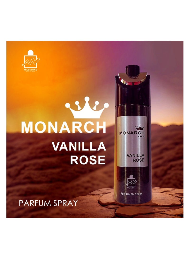 Milestone Monarch Vanilla Rose Unisex  Perfumed Spray 200ml - Image 3