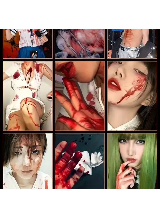 Fake Blood Plasma Gel Capsules 60ml Washable Halloween Makeup For Pranks Parties - Image 4