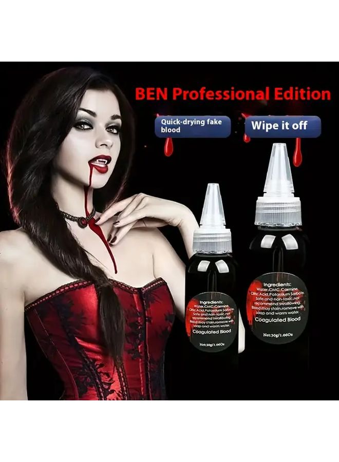 Fake Blood Plasma Gel Capsules 60ml Washable Halloween Makeup For Pranks Parties - Image 1