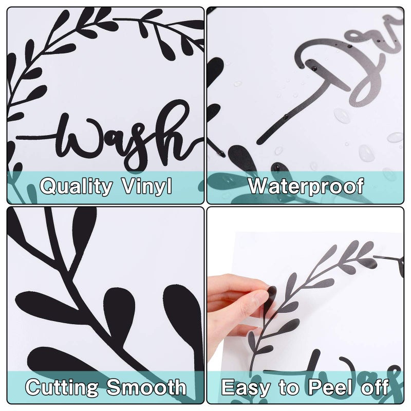 Zonon Laundry Room Vinyl Wall Decal Wash Dry Vinyl Laundry Stickers Laundry The Never Ending Story Decal Washer Stickers Quote Wall Art Stickers for Home Apartment Washing Machine (Black Printing) - Image 5