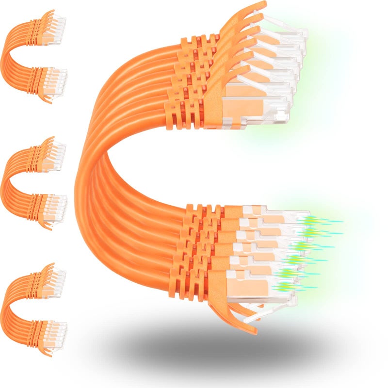 Rapink Patch Cables Cat6 5ft 24 Pack Ethernet Patch Cable 10G Support Cat 6 Patch Cable for Patch Panel to Switch Flexiable Cat 6 Ethernet Cable with Gold Plated Orange - Image 2