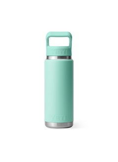 YETI Rambler 26 Oz Bottle, Vacuum Insulated, Stainless Steel With Color Matching Straw Cap, Seafoam  - Image 5