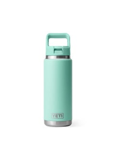 YETI Rambler 26 Oz Bottle, Vacuum Insulated, Stainless Steel With Color Matching Straw Cap, Seafoam  - Image 3