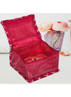 Kuber Industries Makeup Storage Bag | Locker Makeup Kit | Cosmetic Kit For Travel | 10 Detachable Pouch | Gota Check Jewellery Organizer | Small | Pack Of 2 | Multicolor  - Image 4