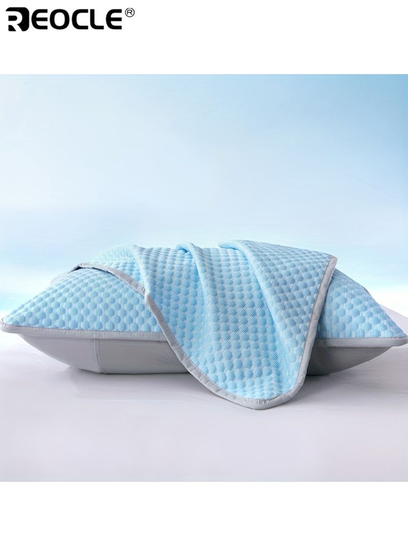 REOCLE 2pcs Cooling Pillowcases for Hot Sleepers Breathable Lightweight Summer Bedding High Quality Textile Sleep Comfort Machine Washable Hotel Use - Image 3