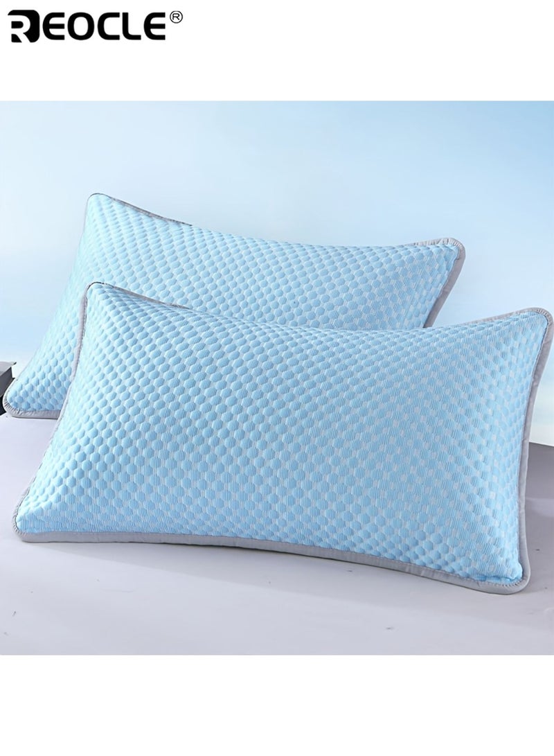 REOCLE 2pcs Cooling Pillowcases for Hot Sleepers Breathable Lightweight Summer Bedding High Quality Textile Sleep Comfort Machine Washable Hotel Use - Image 2