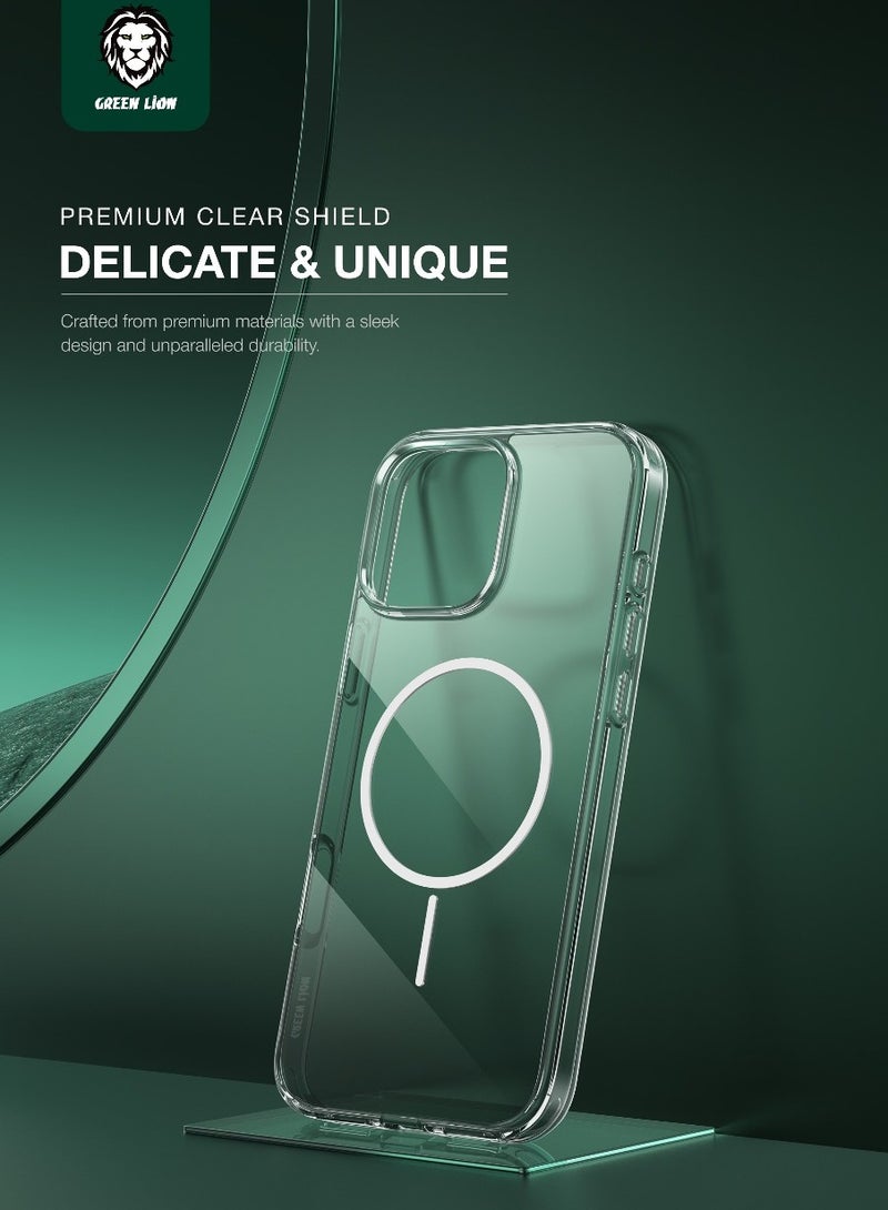 GREEN LION iPhone 16 Pro Max MagSafe Case with Anti-Yellow Protection / Back Cover / Delicate & Unique / Enduring Clarity / Crystal Clear - White - Image 4