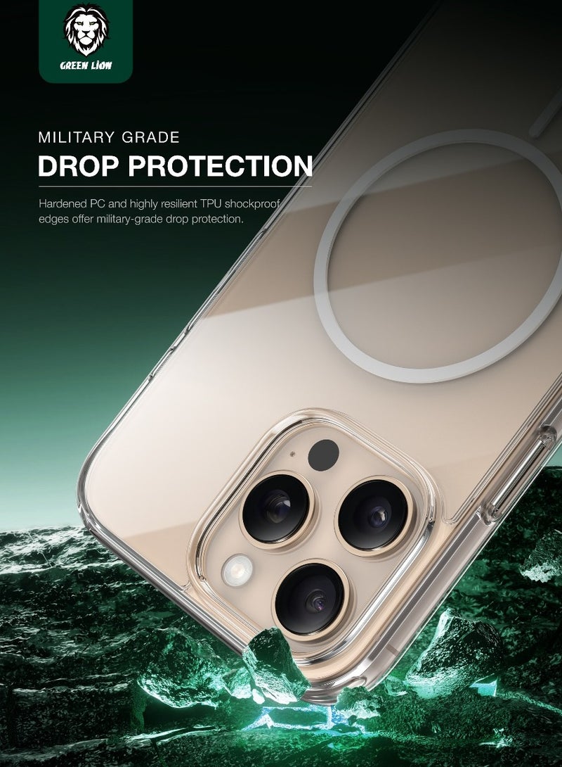 GREEN LION iPhone 16 Pro Max MagSafe Case with Anti-Yellow Protection / Back Cover / Delicate & Unique / Enduring Clarity / Crystal Clear - White - Image 5