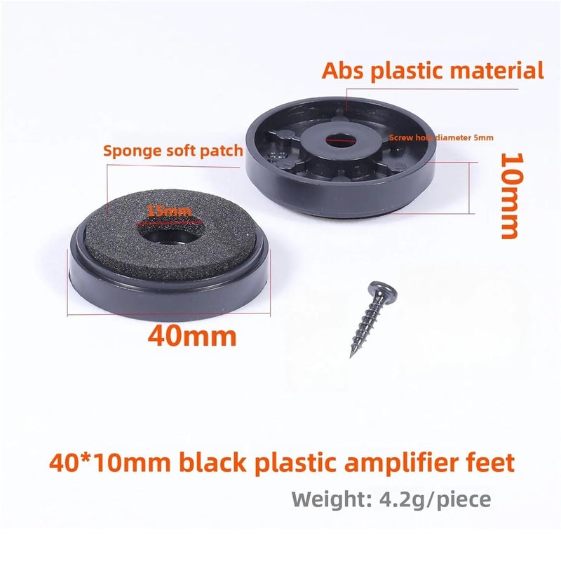 20pcs Amplifier Foot Speaker Subwoofer Shock Absorber Foot Pad Height Increase Protection Instrument Anti Slip Plastic Feet(Black 40X10mm) - Image 2