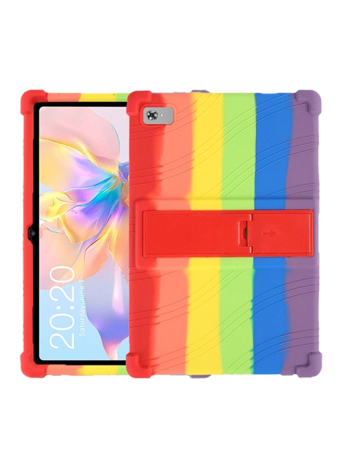 HuHa Case Cover For Teclast P40 HD Shockproof Silicone Tablet Protective Case with Holder Rainbow 