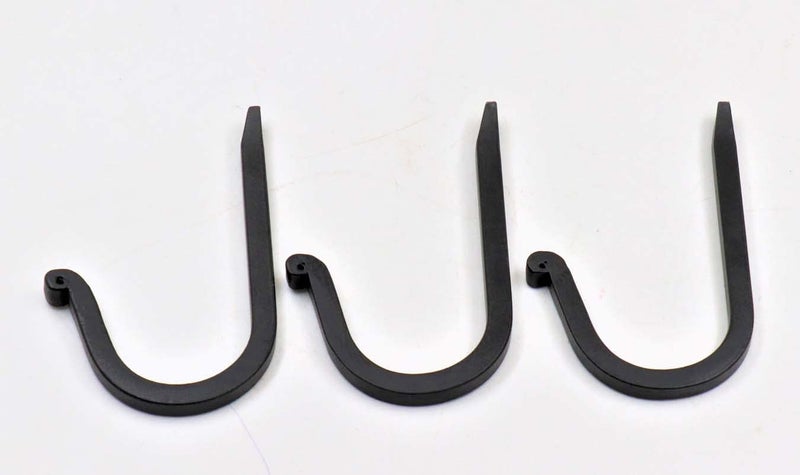 THDC Single Prong Wrought Iron Hooks, Vintage Hand Forged Iron Curved Metal Fasteners – Decorative Colonial Wall Décor, Heavy Duty Wall Hooks, Hangers for Keys, Coats, Robe, Bags, Home, Kitchen (3) - Image 2