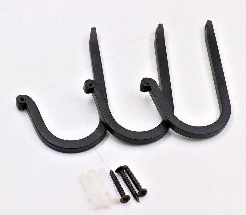THDC Single Prong Wrought Iron Hooks, Vintage Hand Forged Iron Curved Metal Fasteners – Decorative Colonial Wall Décor, Heavy Duty Wall Hooks, Hangers for Keys, Coats, Robe, Bags, Home, Kitchen (3) - Image 4