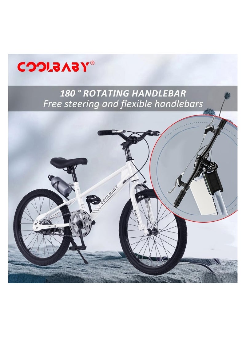 Cool Baby - COOLBABY High Carbon Steel Frame Adjustable Height Double Brake Kids Bike. - Image 1