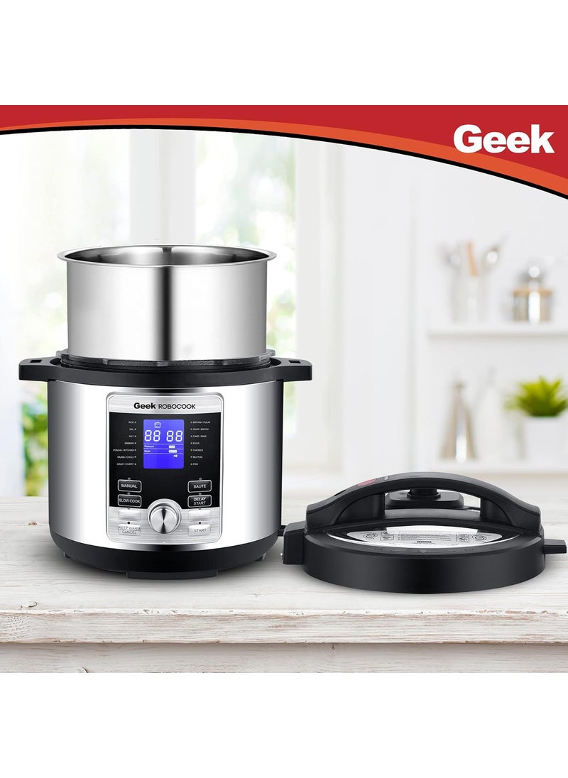 Geek Geek Robocook Hexa Compatible Inner Cooking Pot, 6 Litre/Stainless Steel  - Image 4